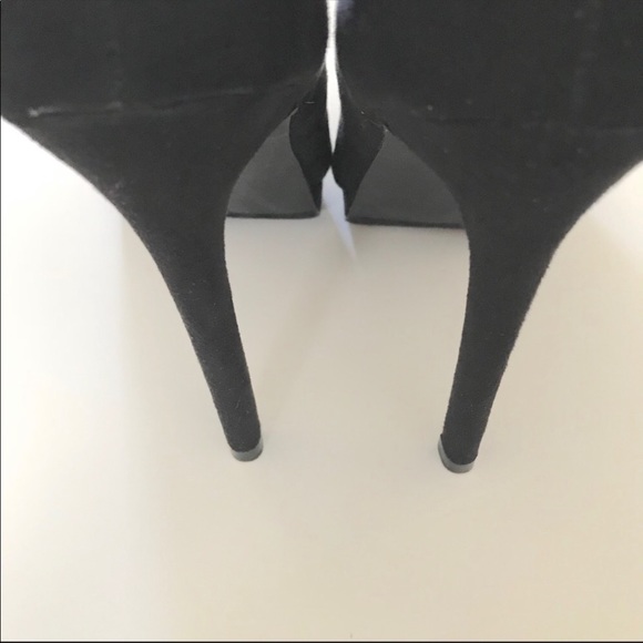 Report Faux Suede Pointed Toe Black Pumps Heels 8 - Picture 4 of 5